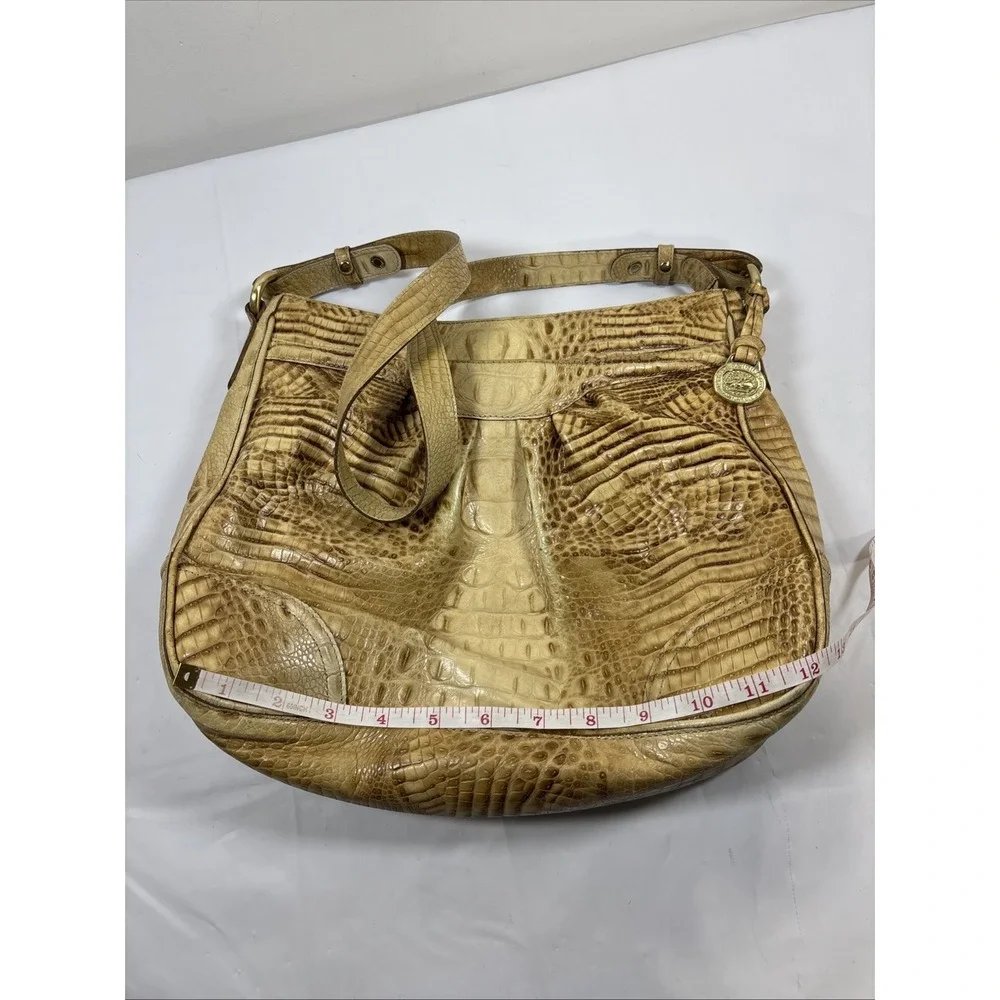 VTG Brahmin Sunburst‎ Melbourne Croc Embossed Leather Shoulder Hobo HandBag Y2K